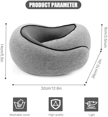 RURING Travel Pillows for Airplanes, Travel Neck Pillow Travel Pillow, Neck Pillow Airplane Memory Foam 360 Degree Support Stowable Pillows for Airplanes Offices and Cars (Dark Gray) - Image 8
