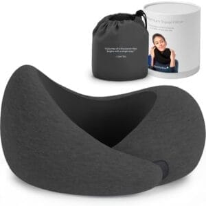 Ostrichpillow Go Neck Pillow, Travel Pillows for Airplanes, Premium Memory Foam Travel Pillow, 360º Ergonomic Design, Asymmetrical Sides, Travel Bag Included, Washable Modal Cover