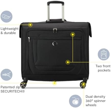 DELSEY PARIS Helium DLX Garment Bag with Spinner Wheels, Black - Image 3