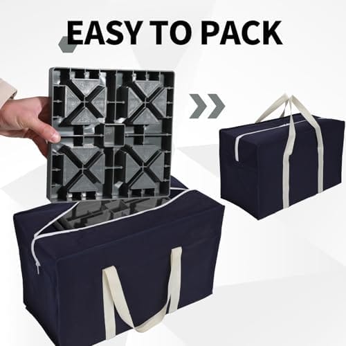 Camper/RV Leveling Blocks,10 Packs Suitable for Dual Wheels，Interlocking and Anti-Slip Design with Carrying Bag，Heavy-Duty for Camper Travel Trailer，Grey - Image 7
