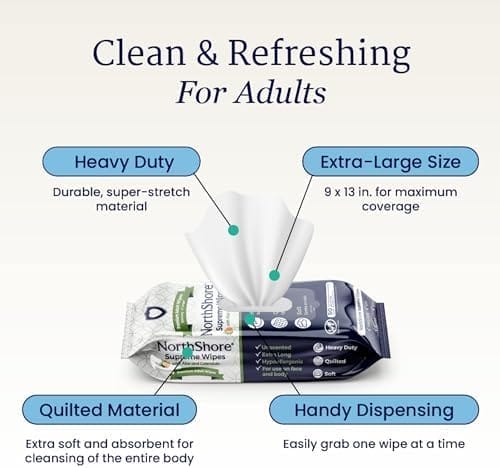 NorthShore Supreme Heavy-Duty Quilted Wipes, X-Large, 9 x 13 in., 50 ct, 3-Pack - Image 2