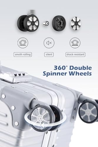 HotWay Carry On Luggage with Aluminum Frame, 20 Inch PC Hard Shell Suitcase with Spinner Wheels and TSA Lock, Lightweight Luggage for Travel (22x14x9 Airline Approved), Green - Image 3