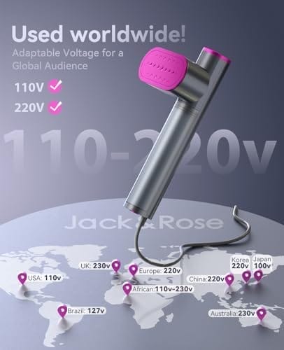 Jack ＆ Rose Travel Steamer for Clothes,100-220V Portable Steamer,15s Heat Up,Steamer ＆ Iron 2 In 1, Travel Size Garment Steamer,Large Ceramic Heat Panel,for Global ＆ Europe Traveling - Image 2
