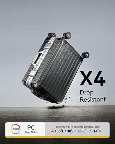 LUGGEX Zipperless Luggage with Spinner Wheels, Polycarbonate Aluminum Hard Shell Suitcase, Carry On 20 Inch, Charcoal Metallic - Image 6