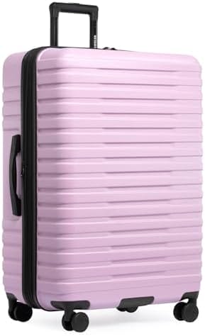 U.S. Traveler Boren Polycarbonate Hardside Rugged Travel Suitcase Luggage with 8 Spinner Wheels, Aluminum Handle, Lavender, Checked-Large 30-Inch