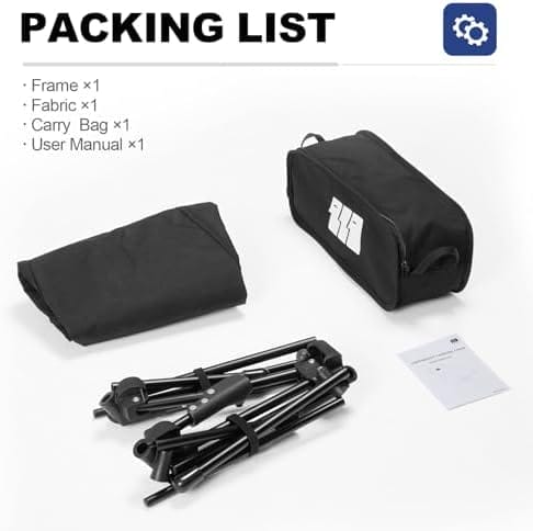 Lightweight Camping Chair, Portable Camping Chair with Carry Bag for Adults, Low Back Folding Compact Outdoor Chair for Backpacking, Hiking, Beach Garden, Picnic, and Travel (Black) - Image 7