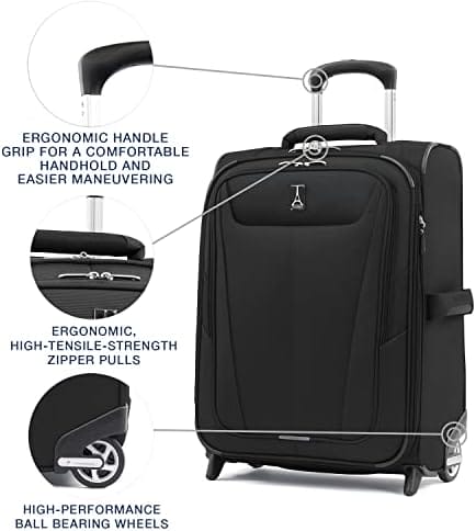 Travelpro Maxlite 5 Softside Expandable Upright 2 Wheel Carry on Luggage, Lightweight Suitcase, Men and Women, Black, Carry On 20-Inch - Image 2