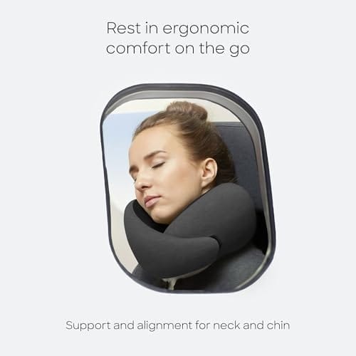 Ostrichpillow Go Neck Pillow, Travel Pillows for Airplanes, Premium Memory Foam Travel Pillow, 360º Ergonomic Design, Asymmetrical Sides, Travel Bag Included, Washable Modal Cover - Image 3