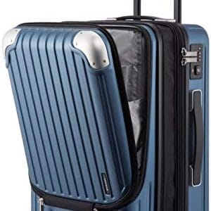 LEVEL8 Grace Carry on Luggage Airline Approved, 20 Inch Expandable Hard Sided Luggages with Spinner Wheels, Harshell Small Rolling Suitcase for Women Men with Tsa Lock, Blue