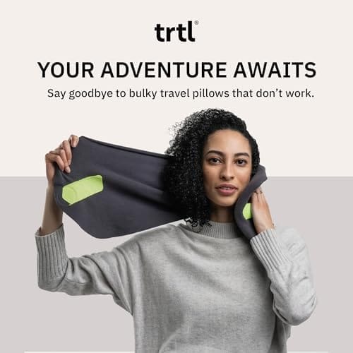 trtl Travel and Airplane Pillow - Real Sleeping Experience on Long Flights - Neck and Shoulder Support - Super-Soft, Lightweight, Easy-to-Carry, and Machine-Washable Flight Pillow - Grey - Image 7