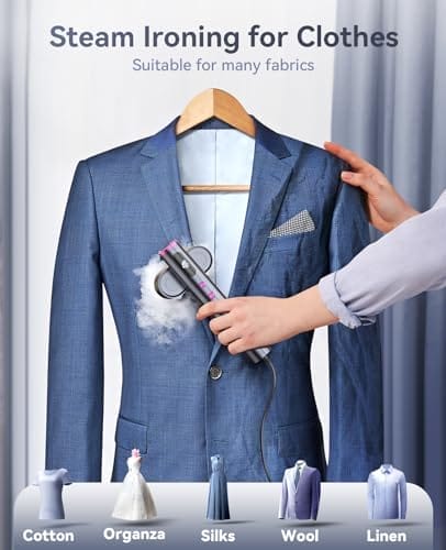 Jack ＆ Rose Travel Steamer for Clothes,100-220V Portable Steamer,15s Heat Up,Steamer ＆ Iron 2 In 1, Travel Size Garment Steamer,Large Ceramic Heat Panel,for Global ＆ Europe Traveling - Image 5