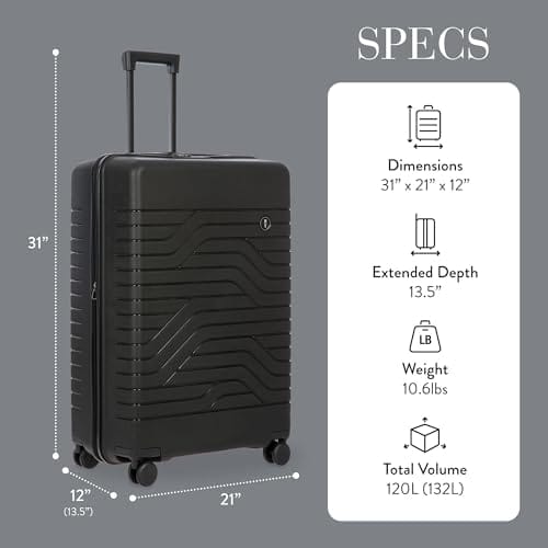 Bric's 30" Expandable Spinner Suitcase - Travel Luggage with TSA-Approved Lock and Hard Shell Exterior - B|Y Ulisse - Black - Image 6
