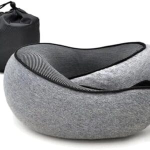 RURING Travel Pillows for Airplanes, Travel Neck Pillow Travel Pillow, Neck Pillow Airplane Memory Foam 360 Degree Support Stowable Pillows for Airplanes Offices and Cars (Dark Gray)