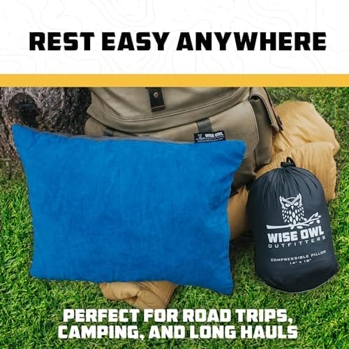 Wise Owl Outfitters Camping Pillow - Camping Essentials and Travel Pillow for Airplanes, Camping, and Travel - Memory Foam Washable Pillow - Small/Medium - Image 8