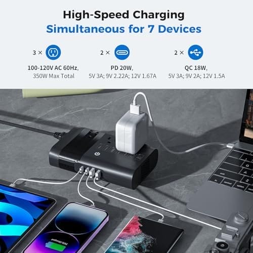 500W Pure Sine Wave Voltage Converter US to Europe, AI 220V to 110V Converter 50Hz to 60Hz Transformer for European Travel, Power Converter Adapter Combo USB-C for CPAP Hair Straightener Laptop Phone - Image 5