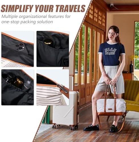 Luggage Sets 5 Piece, Suitcases With Wheels, Lightweight Travel Luggage Set With TSA Lock, ABS Hardshell Carry On Suitcase Set, Black - Image 5