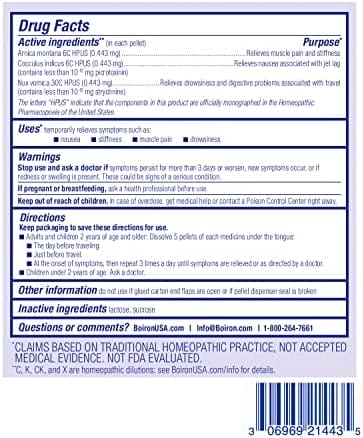 Boiron Jet Lag Relief Kit - Travel Essential for Relief from Nausea, Stiffness, Muscle Pain, and Drowsiness from Long Flights - 3 Count (240 Pellets) - Image 7