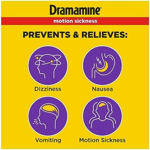 Dramamine Motion Sickness Relief Less Drowsey Formula, 8 Count (Pack of 1) - Image 2
