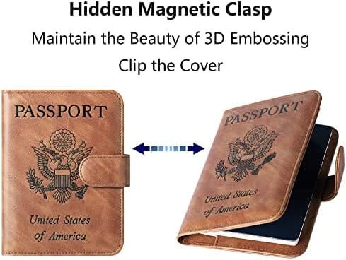 Airtag Passport Holder Cover Wallet Travel Essentials Leather Rfid Blocking Case Vacation Luggage Must Haves Travel Accessories for Men Women (117#Brown) - Image 6
