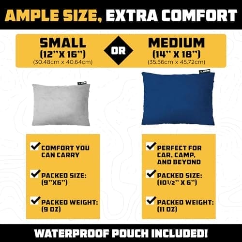 Wise Owl Outfitters Camping Pillow - Camping Essentials and Travel Pillow for Airplanes, Camping, and Travel - Memory Foam Washable Pillow - Small/Medium - Image 3