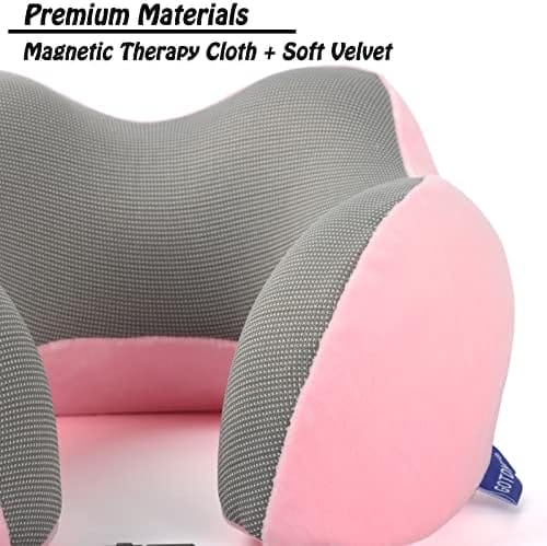 Travel Pillow,Travel Neck Pillows for Sleeping,100% Pure Memory Foam Soft Comfort & Support Pillow for Airplane/Car/Office&Home Rest Use-Pink - Image 4