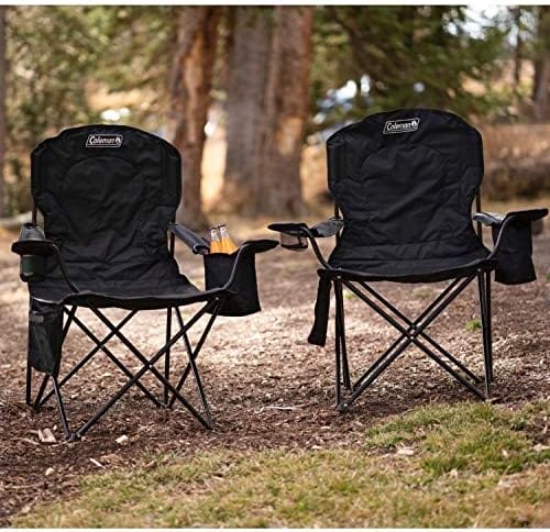 Coleman Portable Quad Camp Chair with 4-Can Cooler, Cushioned Seat & Back with Side Pockets & Cup Holder, Carry Bag Included - Image 2