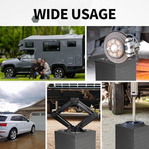 Camper/RV Leveling Blocks,10 Packs Suitable for Dual Wheels，Interlocking and Anti-Slip Design with Carrying Bag，Heavy-Duty for Camper Travel Trailer，Grey - Image 5