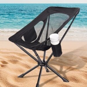 Portable Chairs for Adults Foldable, Fast Setup, Lightweight & Small Folding Chair with Cup Holder, Side Pocket and Carry Bag - Support 350 LBS