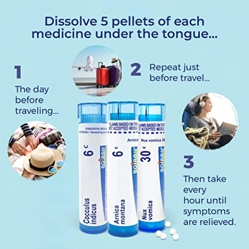 Boiron Jet Lag Relief Kit - Travel Essential for Relief from Nausea, Stiffness, Muscle Pain, and Drowsiness from Long Flights - 3 Count (240 Pellets) - Image 5