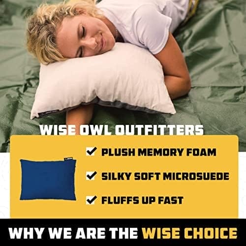 Wise Owl Outfitters Camping Pillow - Camping Essentials and Travel Pillow for Airplanes, Camping, and Travel - Memory Foam Washable Pillow - Small/Medium - Image 5