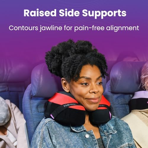 Cabeau Travel Neck Pillow for Airplanes – The Neck’s Evolution, TNE S3 – Supportive Memory Foam Design for Long Haul Flights – Attachable Seat Straps and 360° Support (Paris Lavender) - Image 6