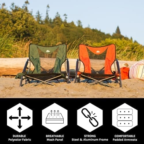 Cascade Mountain Tech Folding Camp Chair for Camping, Beach, Picnic, Barbqeues, Sporting Events with Carry Bag - Image 3