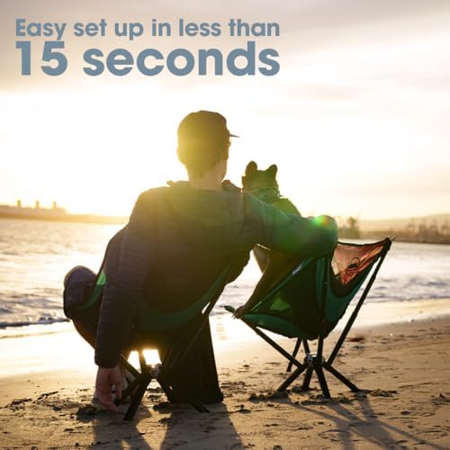 CLIQ Portable Camping Chair - Collapses to Size of Water Bottle - Lightweight Folding Chair for Camping - Outdoor Chair Supports 300 Lbs - Camp Chair Outdoor Adventures, Black - Image 3