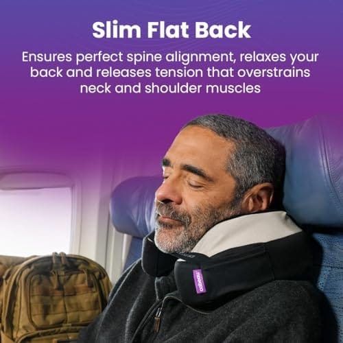 Cabeau Travel Neck Pillow for Airplanes – The Neck’s Evolution, TNE S3 – Supportive Memory Foam Design for Long Haul Flights – Attachable Seat Straps and 360° Support (Paris Lavender) - Image 7