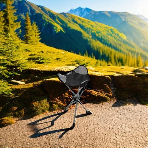 Travel Chair Slacker Tripod Chair for Camping, Lightweight Chair, Adjustable Carry Strap for Easy Transport | Oversized Duck Feet for Improved Stability | Perfect for Outdoor Adventures (Black) - Image 5