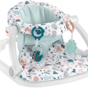 Fisher-Price Portable Baby Chair Sit-Me-Up Floor Seat With Developmental Toys & Machine Washable Seat Pad, Pacific Pebble