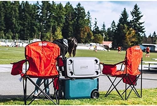 Coleman Portable Quad Camp Chair with 4-Can Cooler, Cushioned Seat & Back with Side Pockets & Cup Holder, Carry Bag Included - Image 2