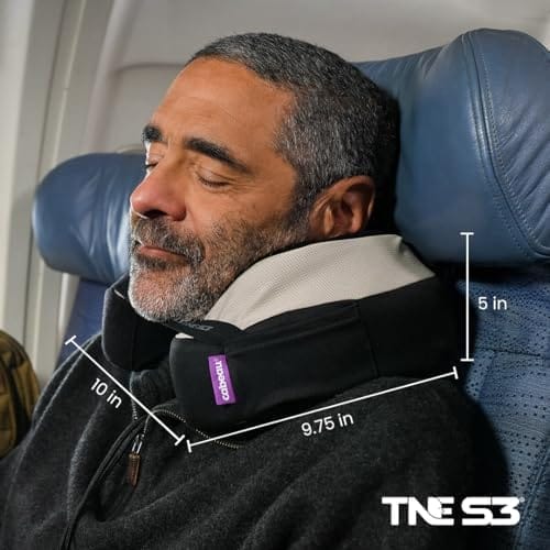 Cabeau Travel Neck Pillow for Airplanes – The Neck’s Evolution, TNE S3 – Supportive Memory Foam Design for Long Haul Flights – Attachable Seat Straps and 360° Support (Paris Lavender) - Image 9