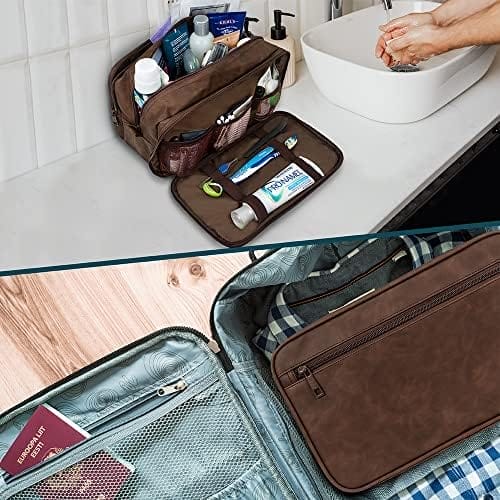 PAVILIA Toiletry Bag for Men, Travel Toiletries Bag | Water-resistant Dopp Kit, PU Leather Shaving Pouch Organizer for Accessories, Cosmetic, Hygiene, Grooming Essentials (Black) - Image 7
