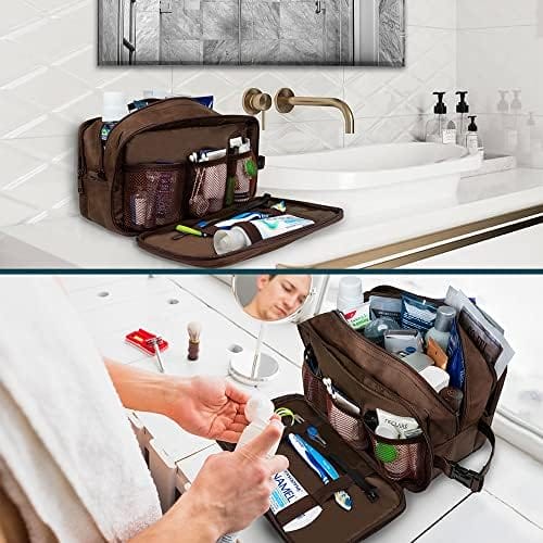 PAVILIA Toiletry Bag for Men, Travel Toiletries Bag | Water-resistant Dopp Kit, PU Leather Shaving Pouch Organizer for Accessories, Cosmetic, Hygiene, Grooming Essentials (Black) - Image 6