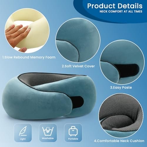 2024 New Memory Foam Travel Pillow for Airplanes,Neck Pillow for Traveling,Neck Plus Travel Pillow,Neck Plus Travel Neck Pillow - Image 7