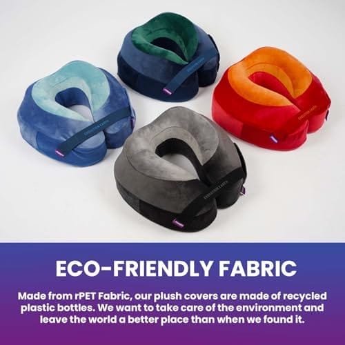 Cabeau Best Neck Pillow for Travel – Evolution Earth Deluxe – 360° Head, Neck and Chin Support for Sleeping – Sustainable Memory Foam - Removable, Washable Cover with Compact Carrying Case (Terra) - Image 7