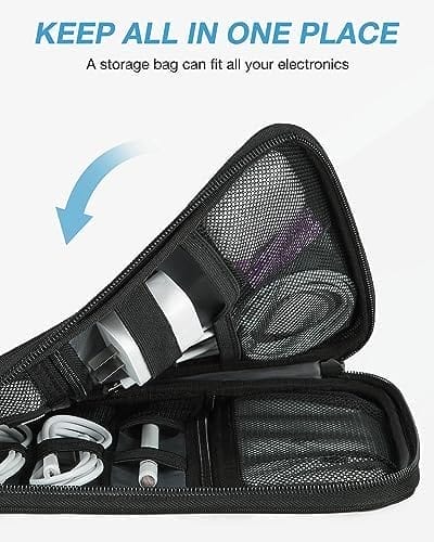 BAGSMART Electronics Travel Organizer Case, Tech Accessories Cord Storage Bag for Phone, Power Bank, SD Card, Cables, Black - Image 6