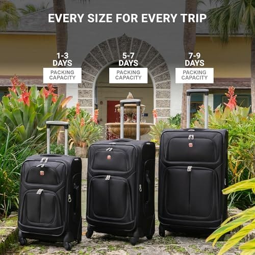 SwissGear Sion Softside Expandable Luggage, Black, Checked-Large 29-Inch - Image 5