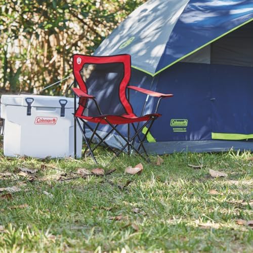 Coleman Broadband Mesh Quad Camp Chair with Carry Bag & Cup Holder, Cooling Mesh Back with Adjustable Arms - Image 5