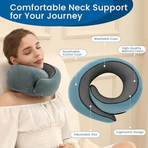 2024 New Memory Foam Travel Pillow for Airplanes,Neck Pillow for Traveling,Neck Plus Travel Pillow,Neck Plus Travel Neck Pillow - Image 9