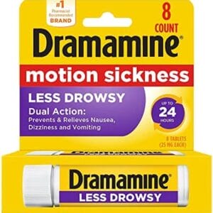 Dramamine Motion Sickness Relief Less Drowsey Formula, 8 Count (Pack of 1)