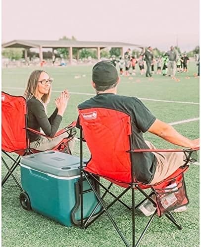 Coleman Portable Quad Camp Chair with 4-Can Cooler, Cushioned Seat & Back with Side Pockets & Cup Holder, Carry Bag Included - Image 4