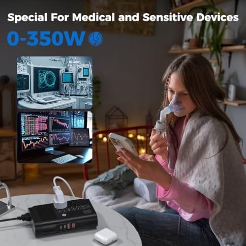 500W Pure Sine Wave Voltage Converter US to Europe, AI 220V to 110V Converter 50Hz to 60Hz Transformer for European Travel, Power Converter Adapter Combo USB-C for CPAP Hair Straightener Laptop Phone - Image 9