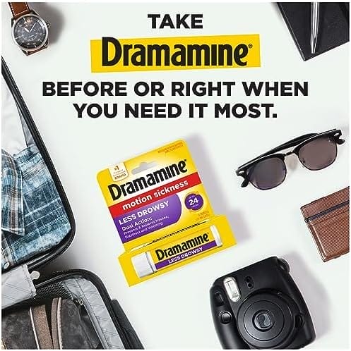 Dramamine Motion Sickness Relief Less Drowsey Formula, 8 Count (Pack of 1) - Image 3